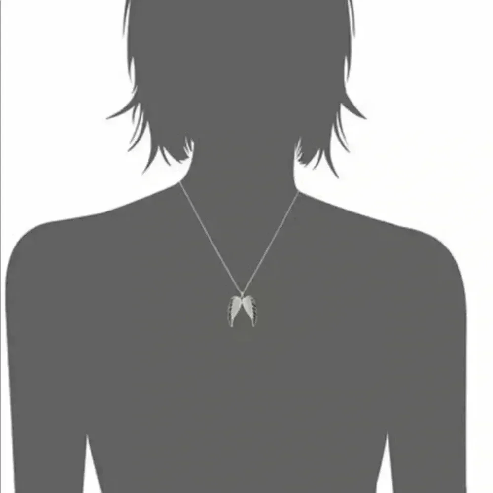 Crystal Angel Wings Stainless Steel Necklace NWT